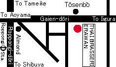 Thai Brasserie Erawan Roppongi-ten-map